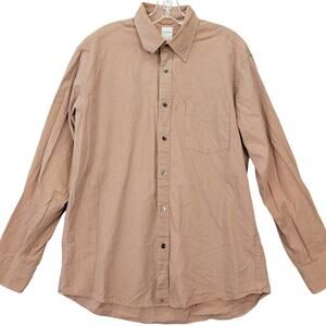 J. Crew Brown Red Plaid Shirt Houndstooth Classic Long Sleeves Button Up Men's M